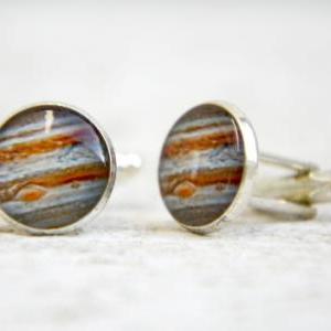 Jupiter Cufflinks, Space Cuff Links..