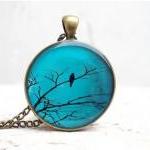 Bird Necklace Teal Pendant Photo Jewelry Made To..