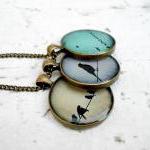 Bird Necklace Teal Pendant Photo Jewelry Made To..