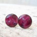 Nebula Earrings Studs Posts In Pink Purple, Planet..