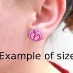 Nebula Earrings Studs Posts In Pink Purple, Planet..