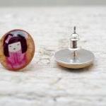 Chinese girl earrings studs posts,T..