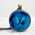 Blue Butterfly Necklace, Wings, Gorgeous Butterfly..