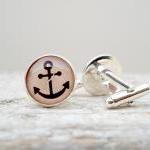 Nautical Silver Cuff Links, Anchor ..