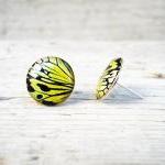 Butterfly wing earrings, Mustard Ye..