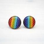Polka Dots Rainbow earrings, Colour..