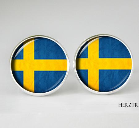 Sweden flag cufflinks, Sweden Cuff Links, men and women Accessories, yellow blue, Sweden flag jewelry, birthday gift, flag cufflinks, Sverige